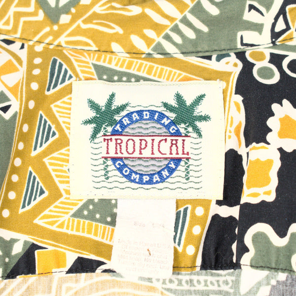 Wild Green Print Aloha Shirt Cats Like Us