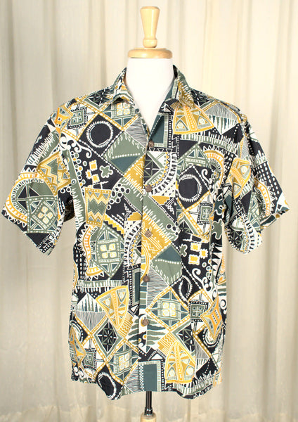 Wild Green Print Aloha Shirt Cats Like Us