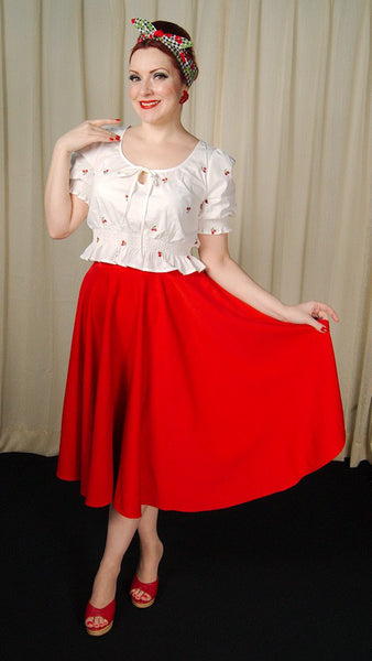 Winnie Cherry Peasant Top Cats Like Us