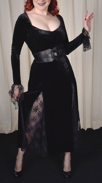 Witchy Velvet & Lace Dress Cats Like Us
