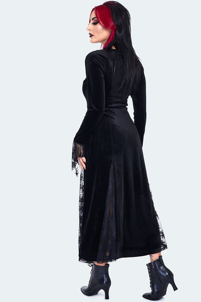Witchy Velvet & Lace Dress Cats Like Us