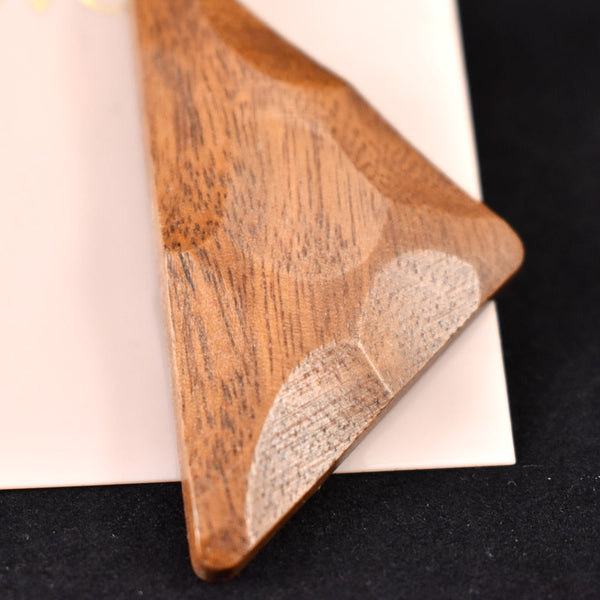 Wood Triangle Tiki Earrings Cats Like Us