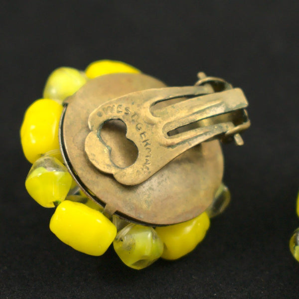 Yellow Bead Cluster Earrings Cats Like Us