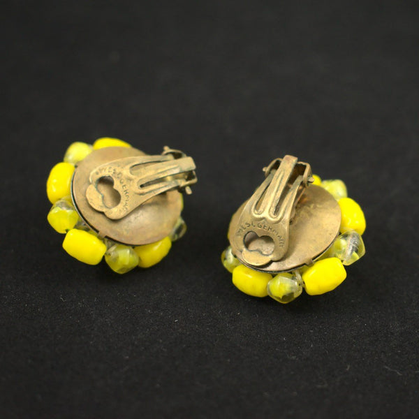 Yellow Bead Cluster Earrings Cats Like Us