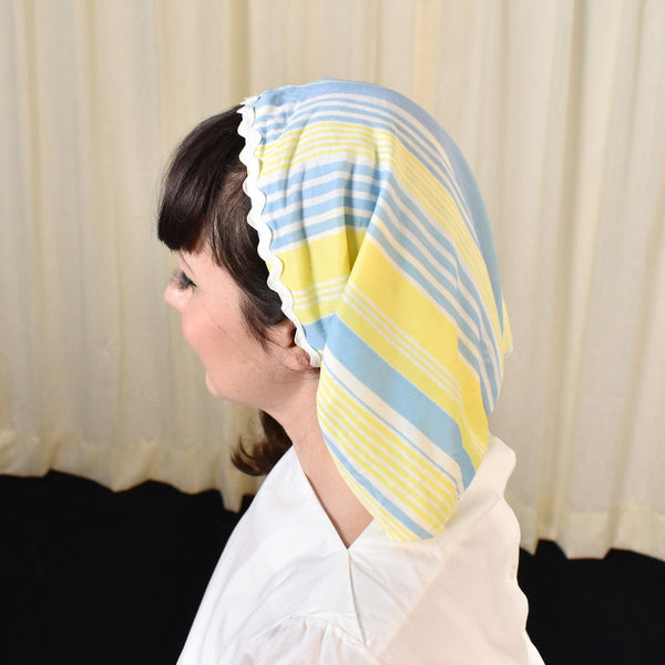 Yellow Blue Striped Hair Scarf Cats Like Us