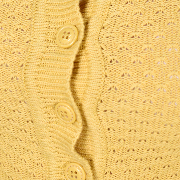 Yellow Cute Cropped Cardigan Cats Like Us