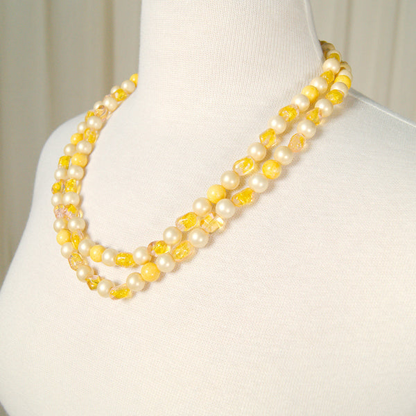 Yellow Pearl Clasp Necklace Cats Like Us