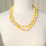 Cats Like Us Yellow Pearl Clasp Necklace