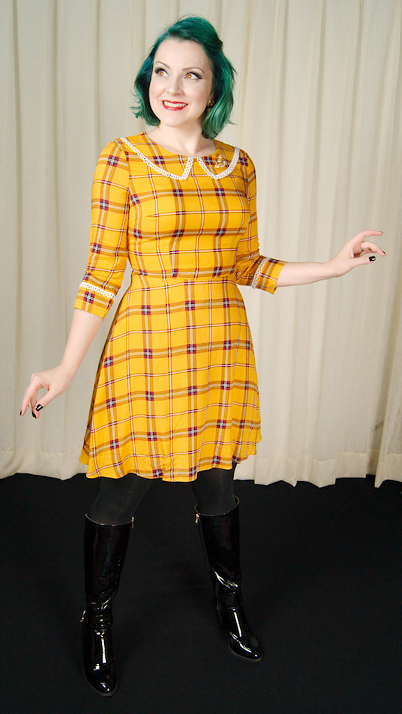 Yellow Plaid Dress