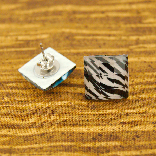 Zebra Faceted Earrings Cats Like Us