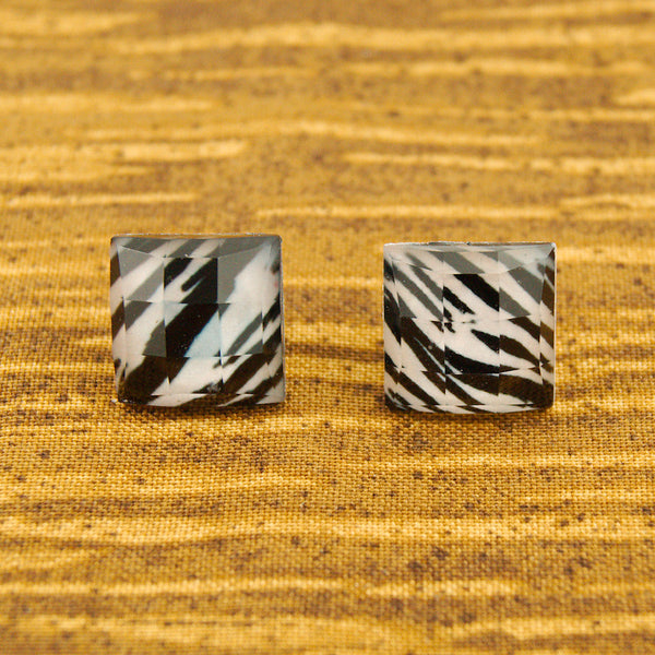 Zebra Faceted Earrings Cats Like Us