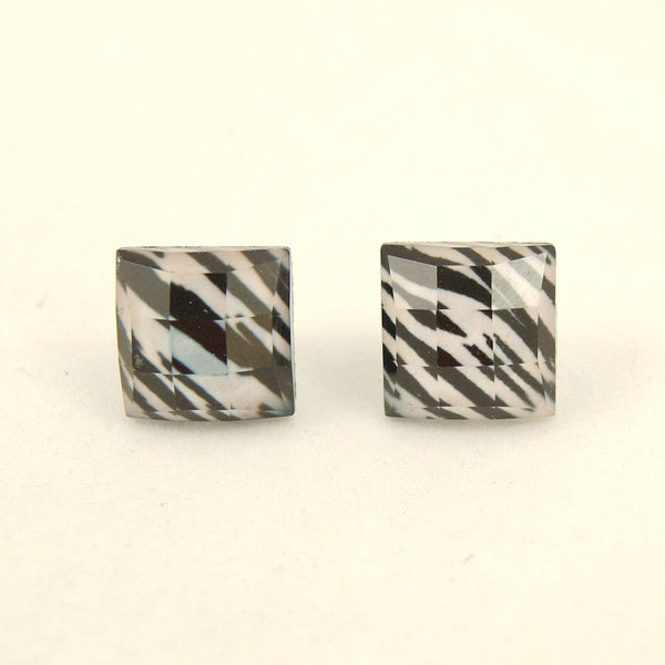 Zebra Faceted Earrings Cats Like Us