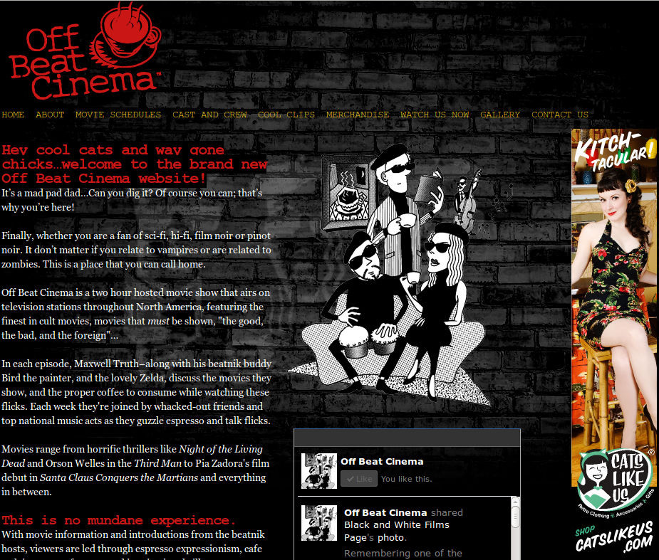 CLU Advertising on Off Beat Cinema Website