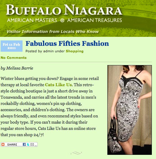 Cats Like Us mentioned on Visit Buffalo Niagara website