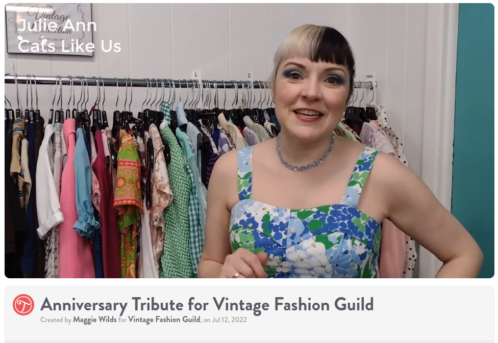 Julie Ann Featured in Tribute For Vintage Fashion Guild's 20th Anniversary
