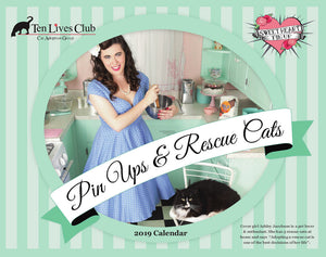 Ten Lives Club "Pin Ups & Rescuscue Cats" Calendar