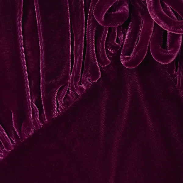 1930s Plum Silk Velvet Maxi Dress Cats Like Us