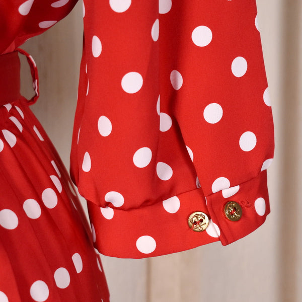 1940s Style Red Polka Dot Dress Cats Like Us