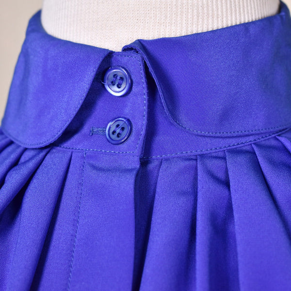 1940s Style Royal Blue Blouse Cats Like Us