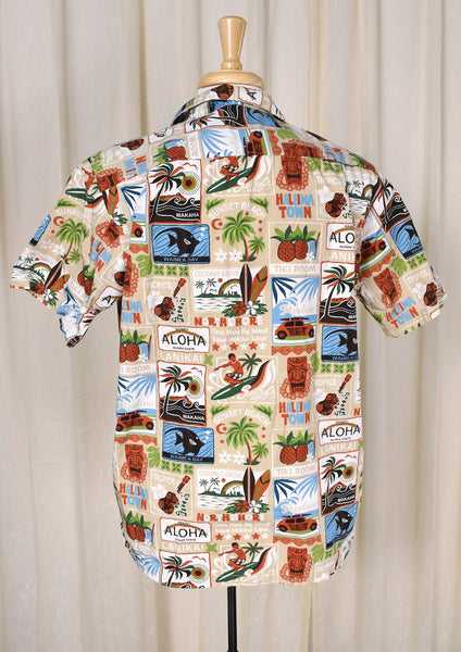 1940s Style Vintage Hawaiian Ad Shirt Cats Like Us