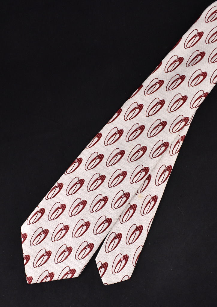 1940s Style White Red Oval Tie Cats Like Us