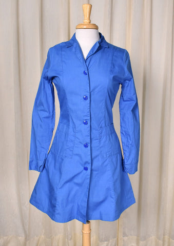 1940s Vintage Blue Medical Nurses Uniform Dress Cats Like Us