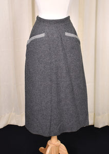 1940s Vintage Gray Contrast Skirt Cats Like Us