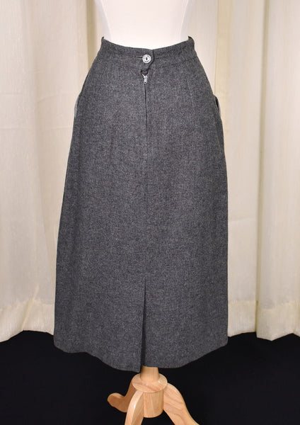 1940s Vintage Gray Contrast Skirt Cats Like Us