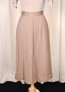 1940s Vintage Tan Front Pleat Skirt Cats Like Us