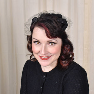 1950s Black Crescent Petal Hat Cats Like Us