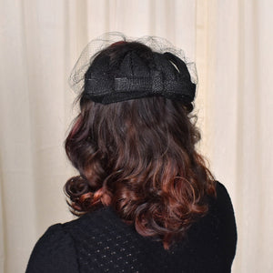 1950s Black Crescent Petal Hat Cats Like Us