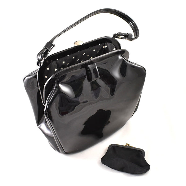 1950s Blk Small Coffin Handbag Cats Like Us