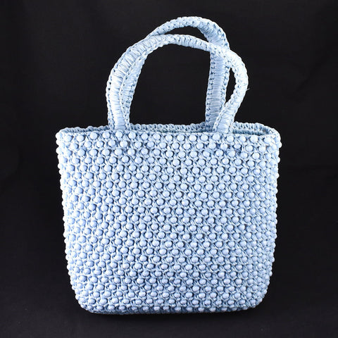 1950s Blue Bead & Raffia Bag Cats Like Us