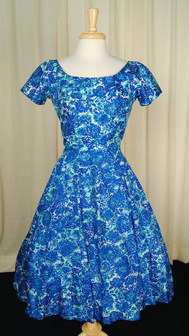 1950s Blue Princess Dress Cats Like Us