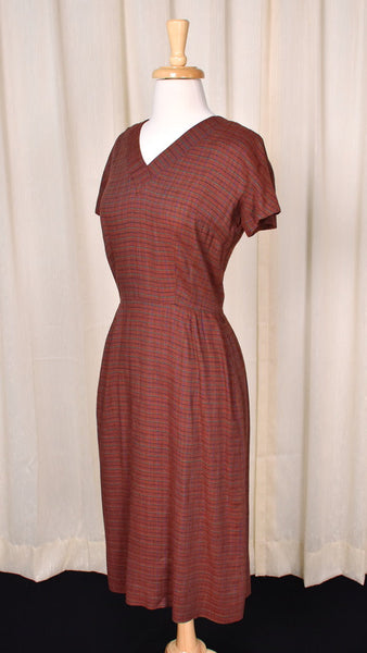 1950s Brown Check Dress Set Cats Like Us
