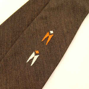 1950s Brown Embroidered Tie Cats Like Us