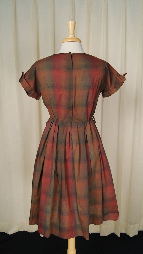 Vintage 1950s Brown Plaid Swing Dress – Cats Like Us