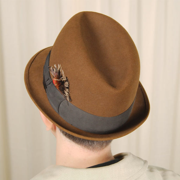 1950s Brown Trilby Felt Hat Cats Like Us