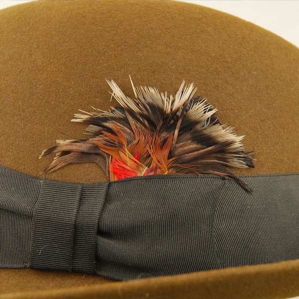 1950s Brown Trilby Felt Hat Cats Like Us