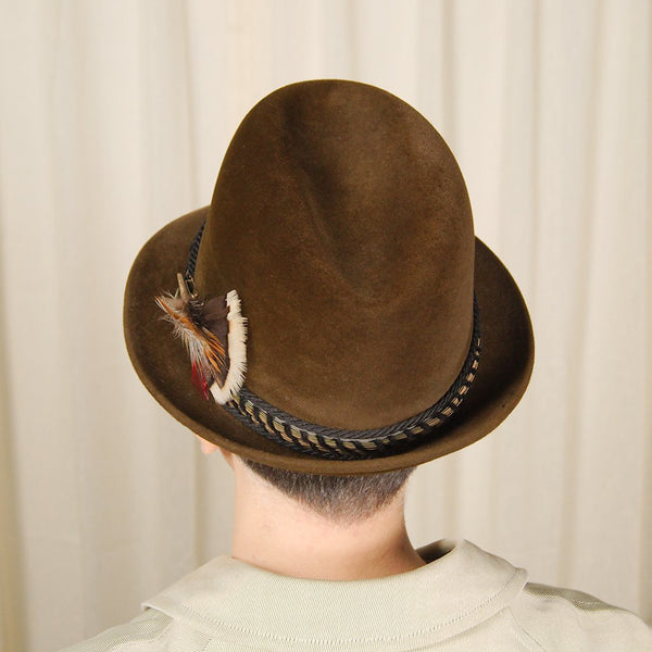 1950s Brown Velour Trilby Hat Cats Like Us