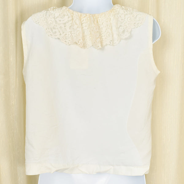 1950s Cream Lace Ruffle Vintage Top Cats Like Us
