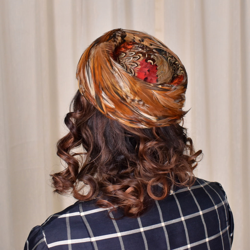 1950s Feather Pillbox Hat – Cats Like Us display picture 1