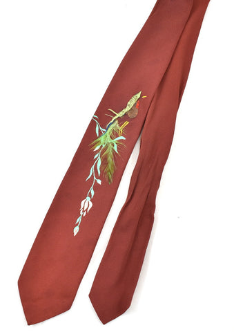 1950s Feathered Bird Tie Cats Like Us