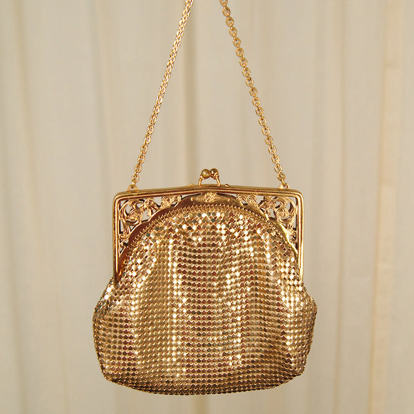 1950s Gold Mesh Handbag Cats Like Us