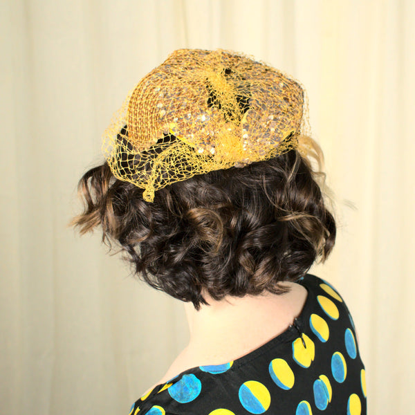 1950s Gold Point Sequin Cap Hat Cats Like Us