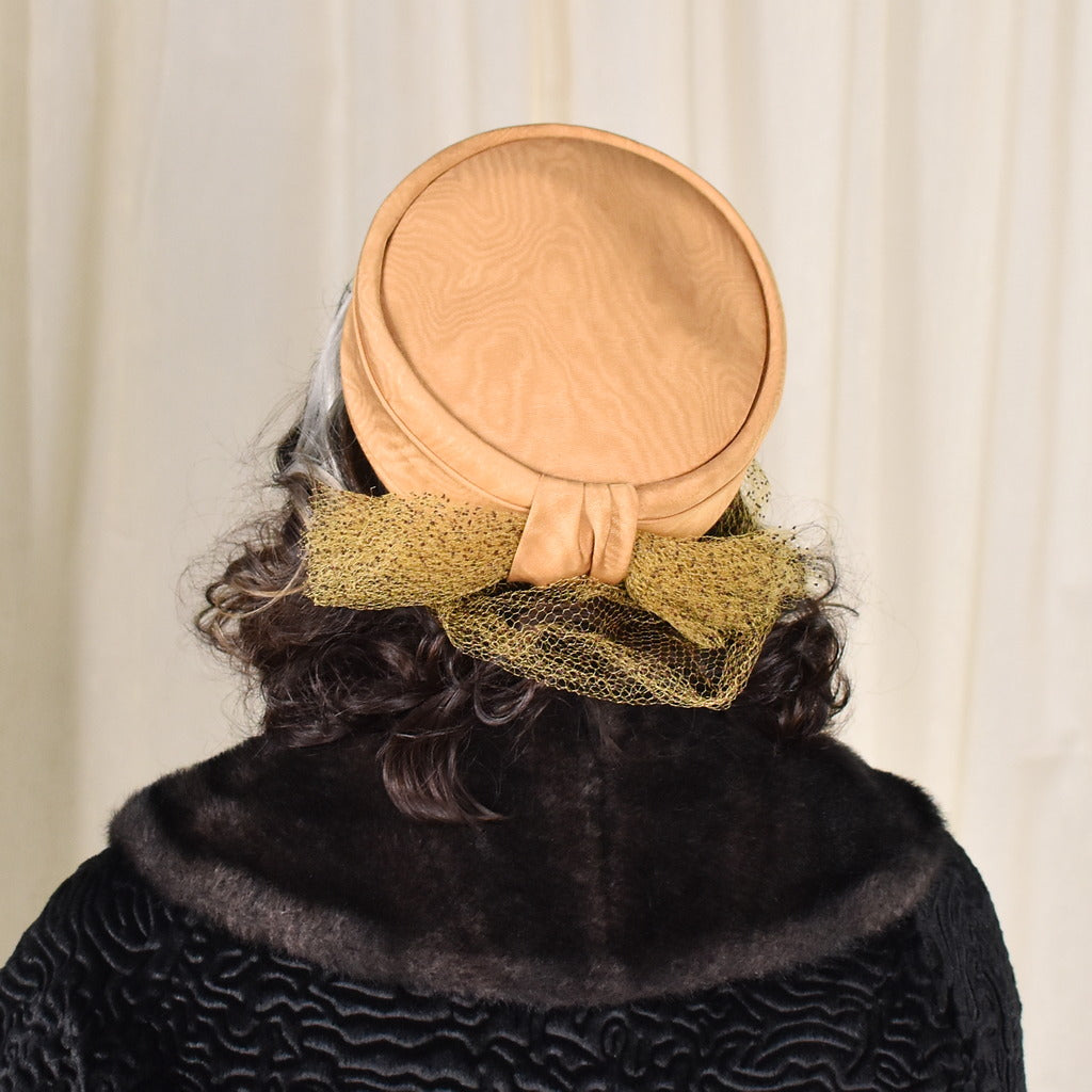 1950s Golden Vintage Pillbox Hat – Cats Like Us display picture 2