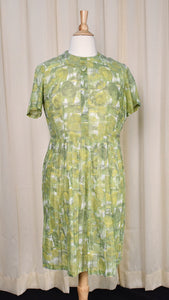 1950s Green Brushstroke Dress Cats Like Us