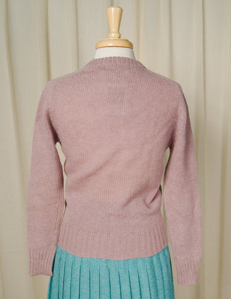 1950s Lavender Wool Sweater Cats Like Us