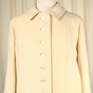 1950s Off White Wool Coat Cats Like Us