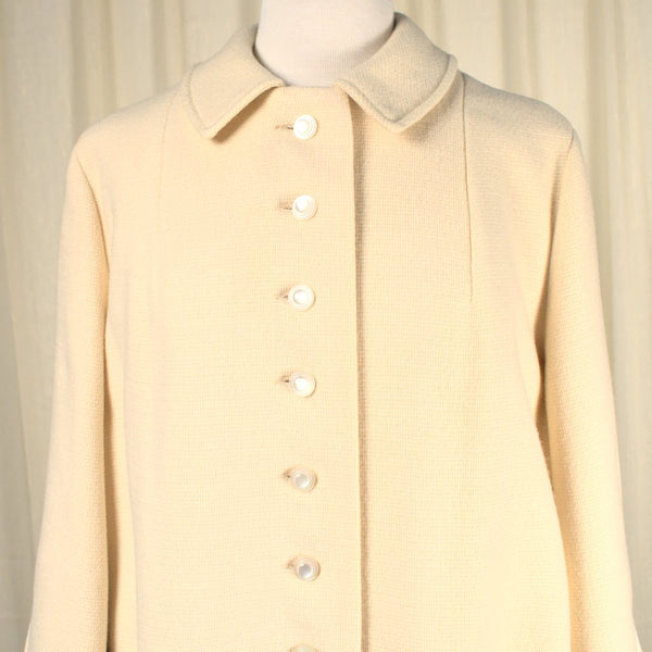 1950s Off White Wool Coat Cats Like Us
